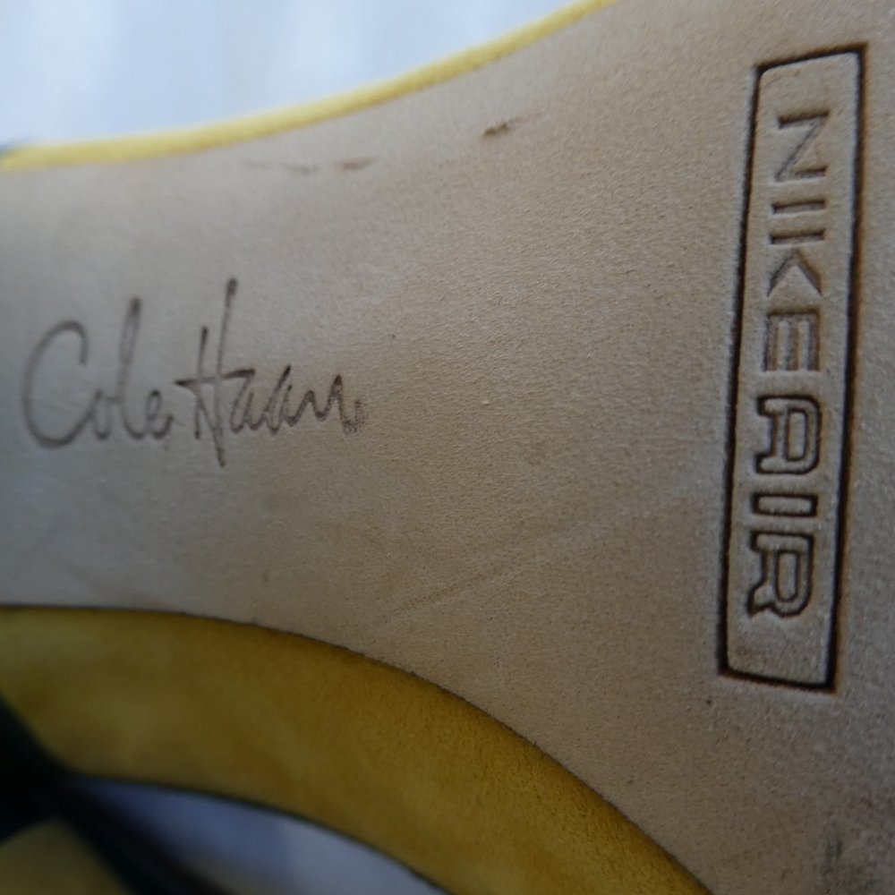Cole Haan x Nike Air Block Heels Suede Leather Sling Back Buckle Strap 9.5 B - Picture 9 of 10